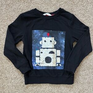 H&M Black Robot Graphic Sweatshirt